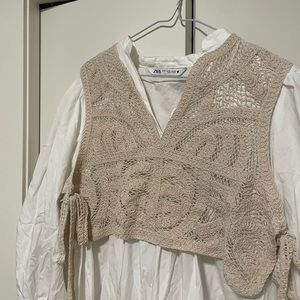Zara White Dress with vest